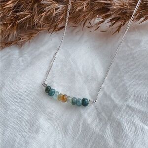 Mixed aqua stone beaded necklace
